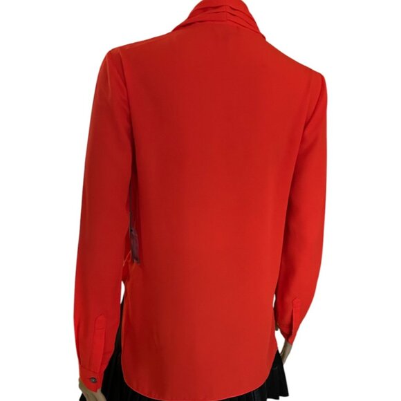 🎄 NWT 🛍️ VINCE CAMUTO ORANGE HIGH LOW SHIRT COWL NECK WOMEN'S TOP BLOUSE XS - Picture 5 of 6